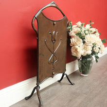 Load image into Gallery viewer, x SOLD Antique French Art Nouveau Fire Screen, Copper Fire Screen with Handles. B10390