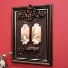 Load image into Gallery viewer, x SOLD Vintage Statue Holder, Wall Hanging Worship Stand Cupids, Hand Painted Scenes. B10200