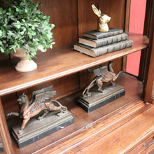 Load image into Gallery viewer, x SOLD Antique French Oak China Cabinet, 2 Height Bookcase with Turned Columns Buffet. B10214