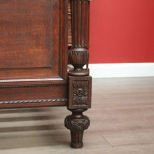 Load image into Gallery viewer, x SOLD Antique French Bed, French Oak Double Bed with Headboard, Foot Side Rails Slats B10455