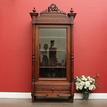 Load image into Gallery viewer, x SOLD Antique French Bookcase China Cabinet, Antique Walnut Glass Door Hall Cupboard. B10250