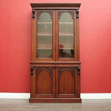 Load image into Gallery viewer, x SOLD Antique English Bookcases English Mahogany c1880 2 Height Bookcase China Cabinet. B9853