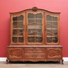 Load image into Gallery viewer, X SOLD Antique Vintage French Oak Bookcase or China Cabinet, Glass Door, and Drawers. B11270