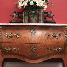 Load image into Gallery viewer, x SOLD Antique French Chest of Drawers, Marble Top Hall Table with 2 Sunray Drawers B11198