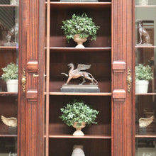 Load image into Gallery viewer, x SOLD Antique Dutch Bookcase, Oak and Glass Door Bookcase, China Display Cabinet B11068
