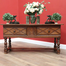 Load image into Gallery viewer, x SOLD Antique French Brittany Cherrywood 2 Drawers Office Writing Desk Hall Foyer Table with Stretcher Base B10724