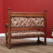 Load image into Gallery viewer, x SOLD Antique French Hall Settle Hall Seat Oak and Tapestry French Bench Seat Armchair B10810
