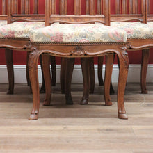 Load image into Gallery viewer, x SOLD Set of 6 Antique French Dining Chairs, 6 Kitchen Chairs, Tapestry Seat Chairs B11023