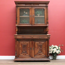 Load image into Gallery viewer, Antique French Walnut Bookcase, French Two Height China Cabinet, Hall Cupboard B10806
