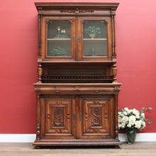 Load image into Gallery viewer, Antique French Walnut Bookcase, French Two Height China Cabinet, Hall Cupboard B10806