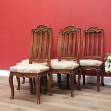 Load image into Gallery viewer, x SOLD Set of 6 Antique French Dining Chairs, 6 Kitchen Chairs, Tapestry Seat Chairs B11023