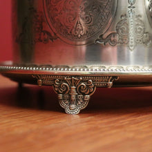 Load image into Gallery viewer, x SOLD Antique Silver Plate Biscuit Barrel Lift Lid Embossed Body Antique Lidded Vessel. B11244