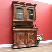 Load image into Gallery viewer, SALE Antique French Walnut Bookcase, French Two Height China Cabinet, Hall Cupboard B10806
