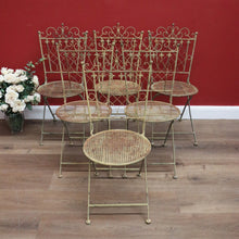 Load image into Gallery viewer, x SOLD Set of Six Iron Garden Chairs, Outdoor Chairs, Café Chairs in the French Style B11087