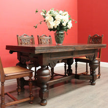 Load image into Gallery viewer, x SOLD Antique French Table, French Oak 2 Leaf Extension Dining Kitchen Table Stretcher B10449