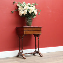 Load image into Gallery viewer, x SOLD Antique French Mahogany Sewing Table, Bedside Table, Lamp, Side Table, Lift Lid B10687
