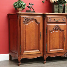 Load image into Gallery viewer, x SOLD French Breakfront 4 Door Oak Sideboard Cabinet with 2 Drawers Parquetry Top B10459