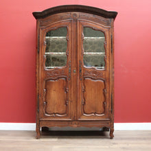 Load image into Gallery viewer, Antique French Cherrywood 2 Door 19th Century Glass Door Bookcase China Cabinet B10700