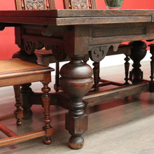 Load image into Gallery viewer, x SOLD Antique French Table, French Oak 2 Leaf Extension Dining Kitchen Table Stretcher B10449