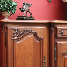 Load image into Gallery viewer, x SOLD French Breakfront 4 Door Oak Sideboard Cabinet with 2 Drawers Parquetry Top B10459