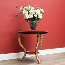 Load image into Gallery viewer, x SOLD Vintage Italian Two-tier Side Table with Tri-leg Base, Black Ebonised Lamp Table B11249