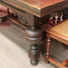 Load image into Gallery viewer, x SOLD Antique French Table, French Oak 2 Leaf Extension Dining Kitchen Table Stretcher B10449
