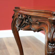 Load image into Gallery viewer, x SOLD Antique French Walnut Centre Table, Hall, Foyer, Sofa Table Carved Apron & Legs  B10644