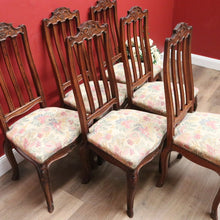 Load image into Gallery viewer, x SOLD Set of 6 Antique French Dining Chairs, 6 Kitchen Chairs, Tapestry Seat Chairs B11023