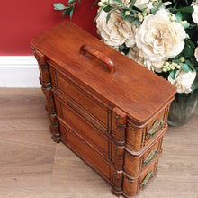 Load image into Gallery viewer, x SOLD Antique Singer Sewing Machine Chest of drawers, Stackable 3 Drawer Chest, Handle B11223