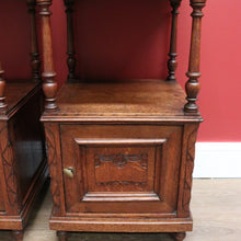Load image into Gallery viewer, x SOLD Pair of Bedside Tables Cabinets, Lamp Side Tables Antique French Oak and Marble. B10557