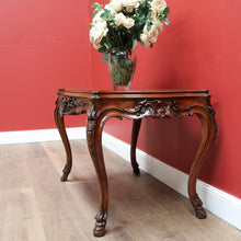 Load image into Gallery viewer, x SOLD Antique French Walnut Centre Table, Hall, Foyer, Sofa Table Carved Apron & Legs  B10644
