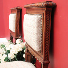Load image into Gallery viewer, x SOLD Pair of Chairs, Church Hall Chairs, Antique French Walnut and Fabric Chairs. B10372