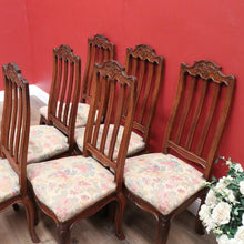Load image into Gallery viewer, x SOLD Set of 6 Antique French Dining Chairs, 6 Kitchen Chairs, Tapestry Seat Chairs B11023