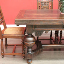 Load image into Gallery viewer, x SOLD Antique French Table, French Oak 2 Leaf Extension Dining Kitchen Table Stretcher B10449