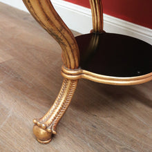 Load image into Gallery viewer, x SOLD Vintage Italian Two-tier Side Table with Tri-leg Base, Black Ebonised Lamp Table B11249