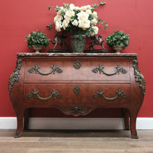 Load image into Gallery viewer, Antique French Chest of Drawers, Marble Top Hall Cupboard, Burr Walnut Chest B11073