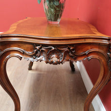 Load image into Gallery viewer, x SOLD Antique French Walnut Centre Table, Hall, Foyer, Sofa Table Carved Apron & Legs  B10644