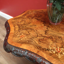 Load image into Gallery viewer, x SOLD Antique English Table, Burr Walnut and Inlay Sofa Table Side Table or Lamp Table B11255