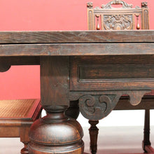Load image into Gallery viewer, x SOLD Antique French Table, French Oak 2 Leaf Extension Dining Kitchen Table Stretcher B10449