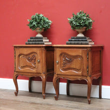 Load image into Gallery viewer, A pair of French Oak Lamp Tables, Side Tables, Bedside Tables. Two hall Cabinets B10920