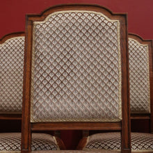 Load image into Gallery viewer, x SOLD Set of 8 Antique French Dining Chairs or Kitchen Chairs, Fabric Backs and Seats. B10516