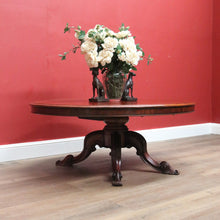 Load image into Gallery viewer, x SOLD Antique English Coffee Table, Victorian Single Pedestal Four Leg Coffee Table B11056