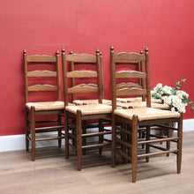 Load image into Gallery viewer, x SOLD Set of Six Antique French Dining Chairs, or Six Kitchen Chairs with Rush Seats B10945