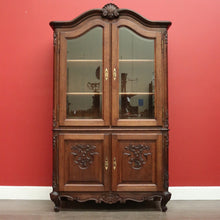 Load image into Gallery viewer, x SOLD Vintage China Cabinet, French Bookcase, Oak 4 Door Display Cabinet Chest. B10212