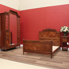 Load image into Gallery viewer, x SOLD Antique French Walnut Wardrobe, Armoire. Walnut and Mirror Linen Press Cabinet B10834