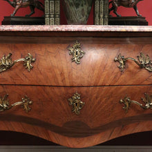 Load image into Gallery viewer, x SOLD Antique French Chest of Drawers, Marble Top Hall Table with 2 Sunray Drawers B11198