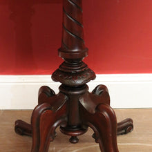 Load image into Gallery viewer, Antique English Lamp Table, Twist Top Drop Leaf or Drop Side Sofa Hall Table. B11287
