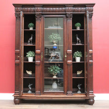 Load image into Gallery viewer, x SOLD Antique Dutch Bookcase, Oak and Glass Door Bookcase, China Display Cabinet B11068