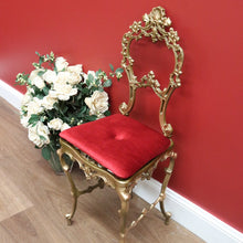 Load image into Gallery viewer, x SOLD Vintage Italian Gilt Dressing Chair, Dressing Table, Hall Bedroom Chair, Cushion B10538