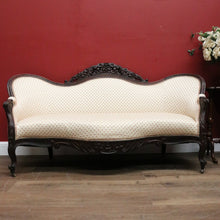 Load image into Gallery viewer, Antique English Chaise, Sofa, Lounge. Mahogany Settee, 3 seat Armchair Lounge B10971